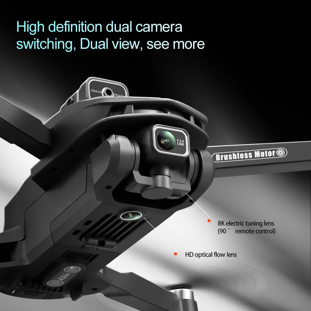 V168 Profesional 8K Drones with Camera 5G Wifi Brushless Motor RC Quadcopter Obstacle Avoidance GPS Positioning FPV Dron Toys