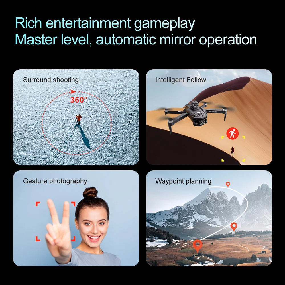 V168 Profesional 8K Drones with Camera 5G Wifi Brushless Motor RC Quadcopter Obstacle Avoidance GPS Positioning FPV Dron Toys