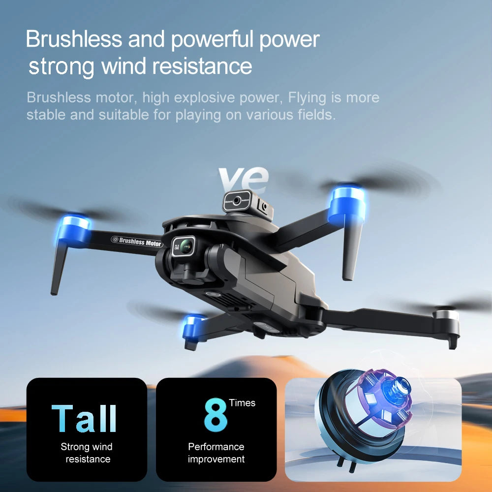 V168 Profesional 8K Drones with Camera 5G Wifi Brushless Motor RC Quadcopter Obstacle Avoidance GPS Positioning FPV Dron Toys