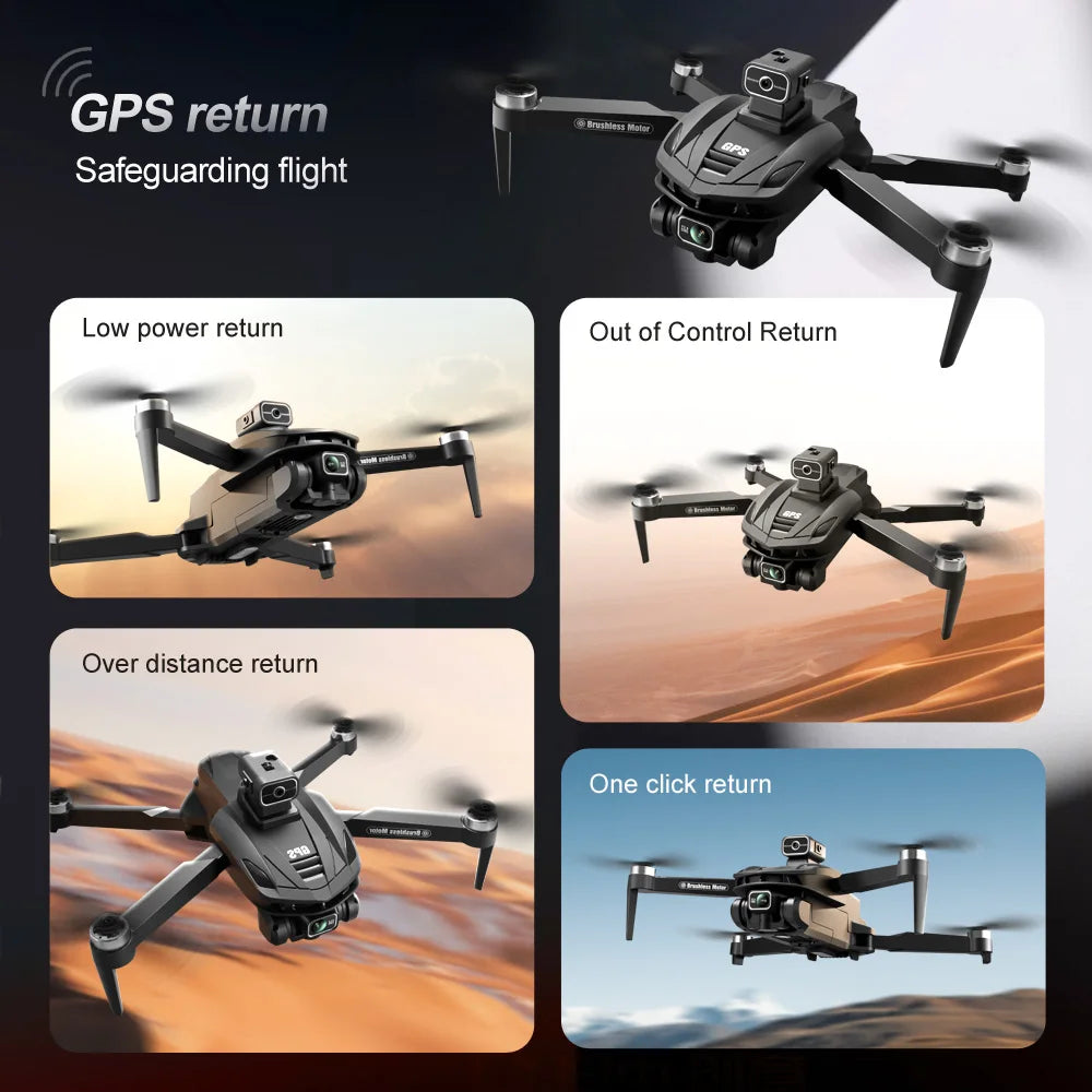 V168 Profesional 8K Drones with Camera 5G Wifi Brushless Motor RC Quadcopter Obstacle Avoidance GPS Positioning FPV Dron Toys