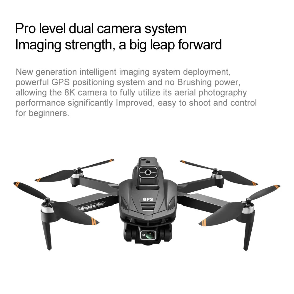 V168 Profesional 8K Drones with Camera 5G Wifi Brushless Motor RC Quadcopter Obstacle Avoidance GPS Positioning FPV Dron Toys