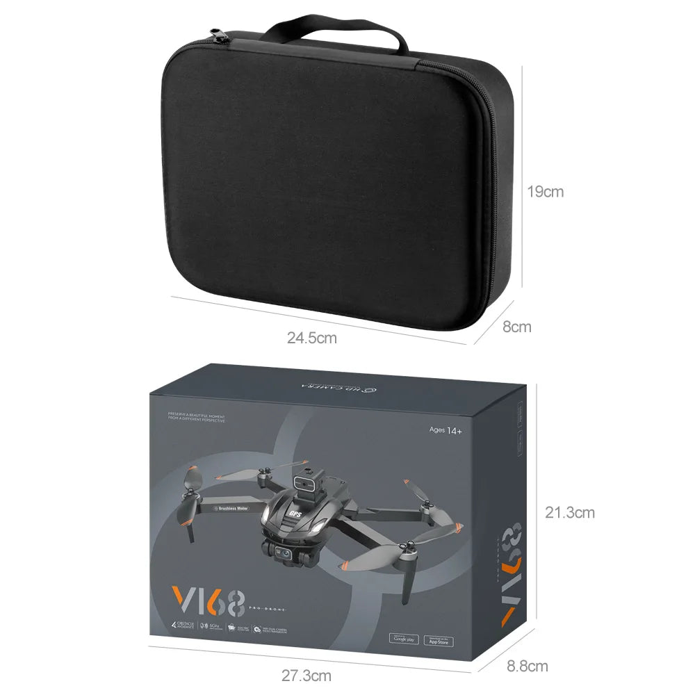 V168 Profesional 8K Drones with Camera 5G Wifi Brushless Motor RC Quadcopter Obstacle Avoidance GPS Positioning FPV Dron Toys