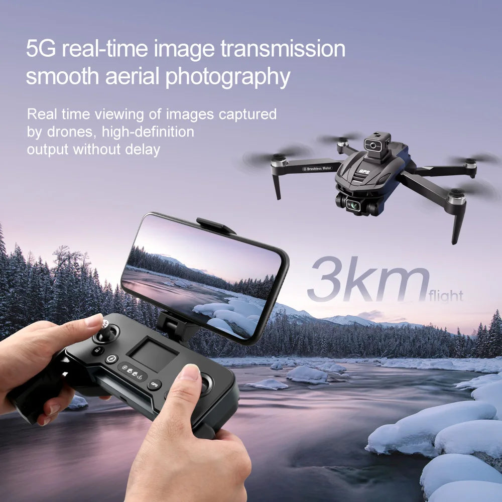 V168 Profesional 8K Drones with Camera 5G Wifi Brushless Motor RC Quadcopter Obstacle Avoidance GPS Positioning FPV Dron Toys