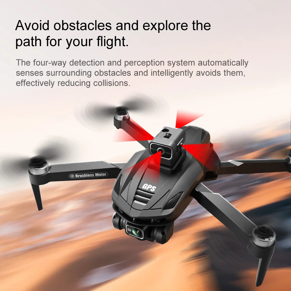 V168 Profesional 8K Drones with Camera 5G Wifi Brushless Motor RC Quadcopter Obstacle Avoidance GPS Positioning FPV Dron Toys