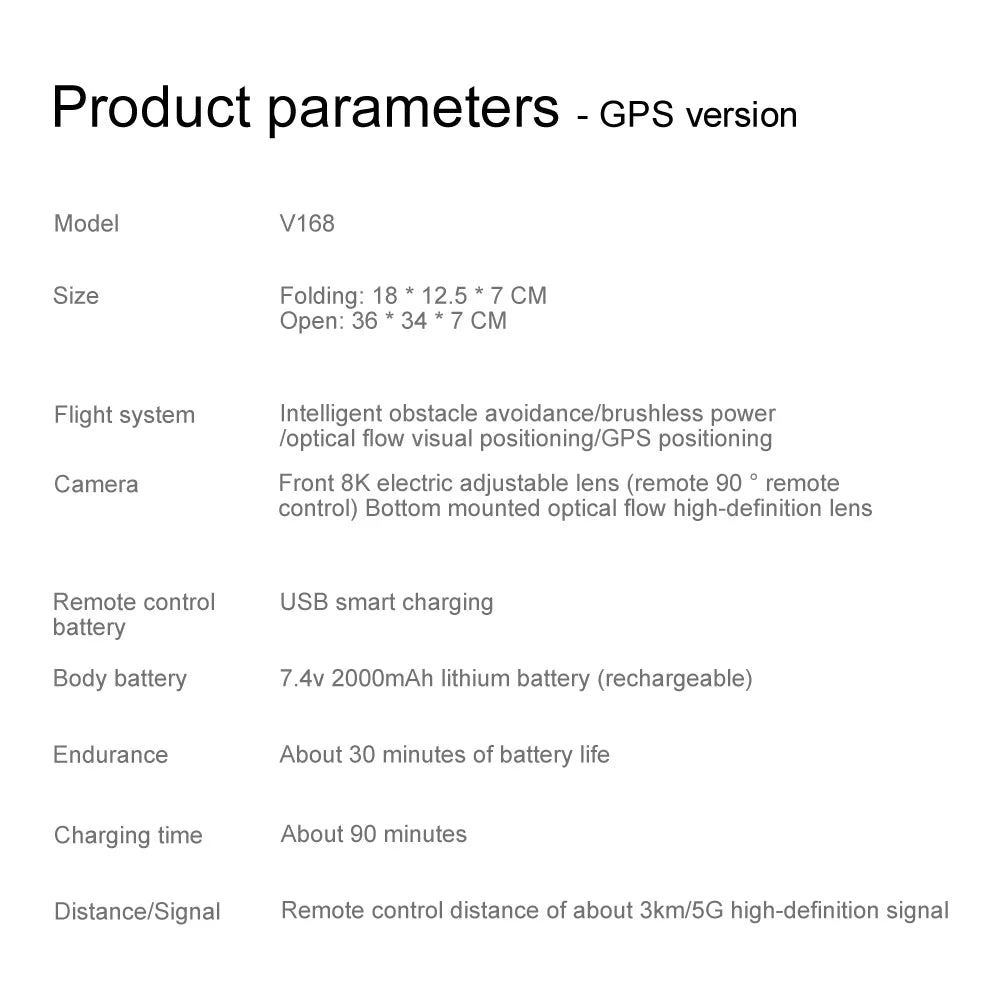 V168 Profesional 8K Drones with Camera 5G Wifi Brushless Motor RC Quadcopter Obstacle Avoidance GPS Positioning FPV Dron Toys
